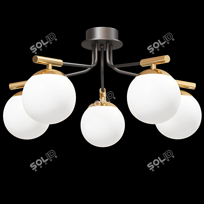 Paolina Ceiling Chandelier Glass Shades 3D model image 4