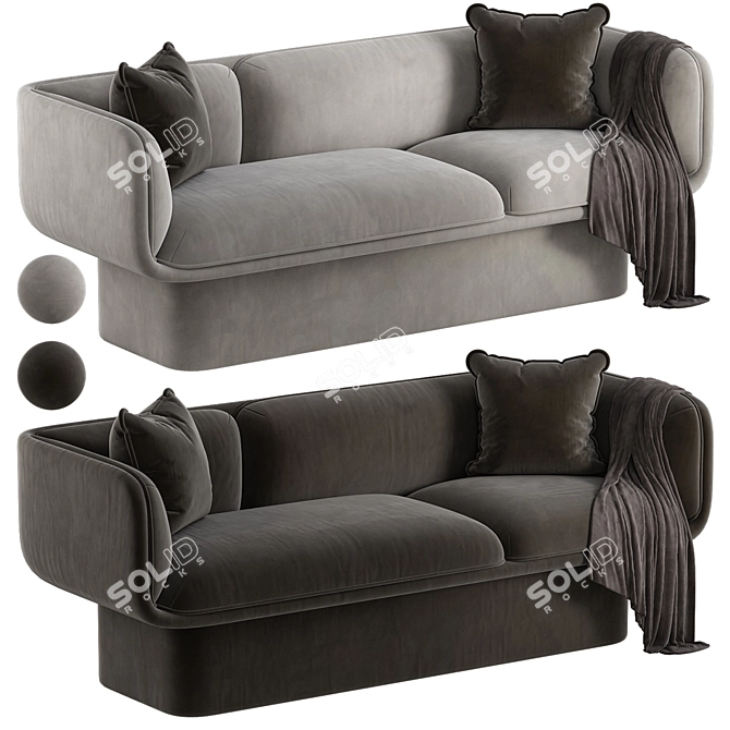 Contemporary Block Sofa Design 3D model image 1