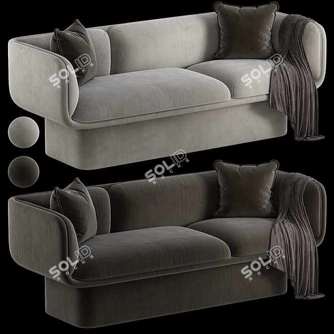 Contemporary Block Sofa Design 3D model image 2
