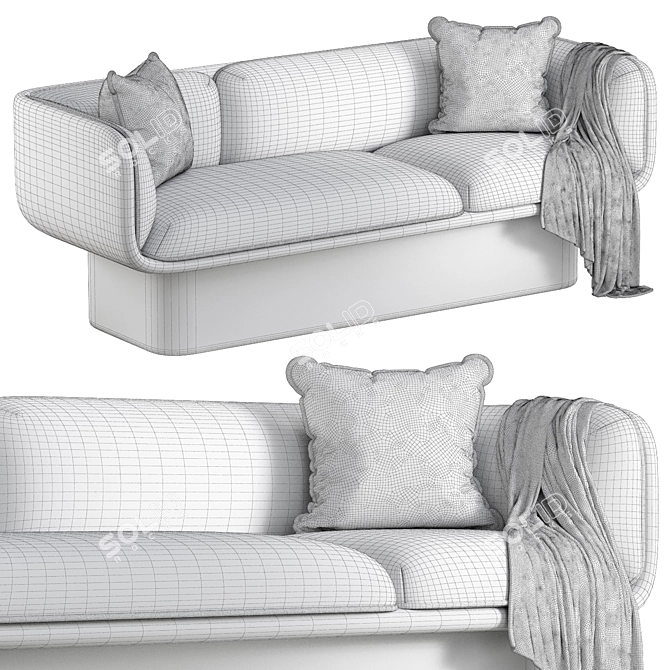 Contemporary Block Sofa Design 3D model image 3