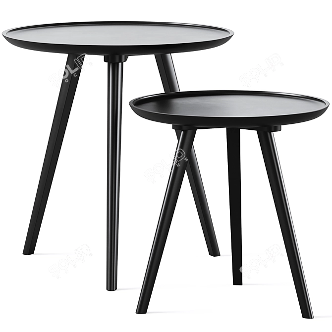 Stylish Daisy Coffee Tables Set 3D model image 2