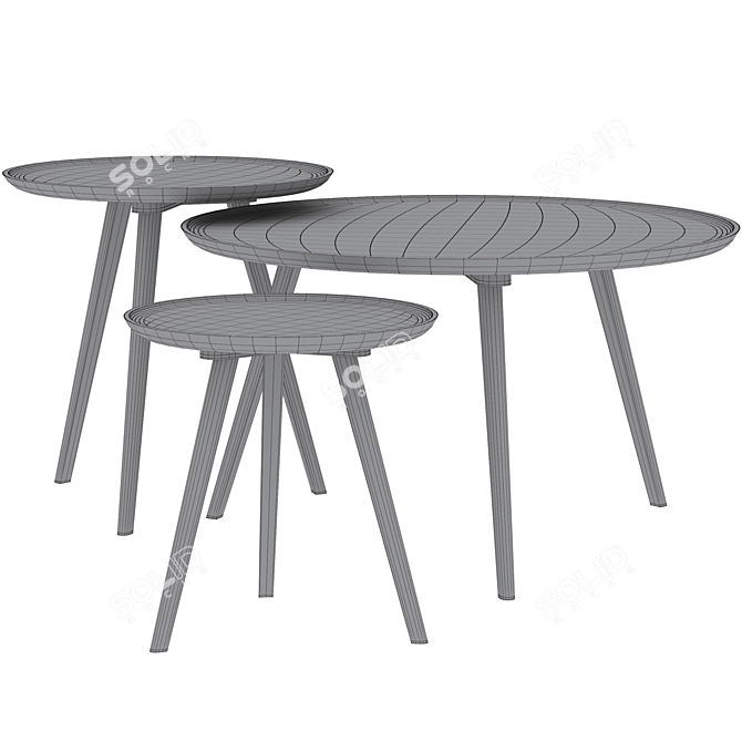 Stylish Daisy Coffee Tables Set 3D model image 5