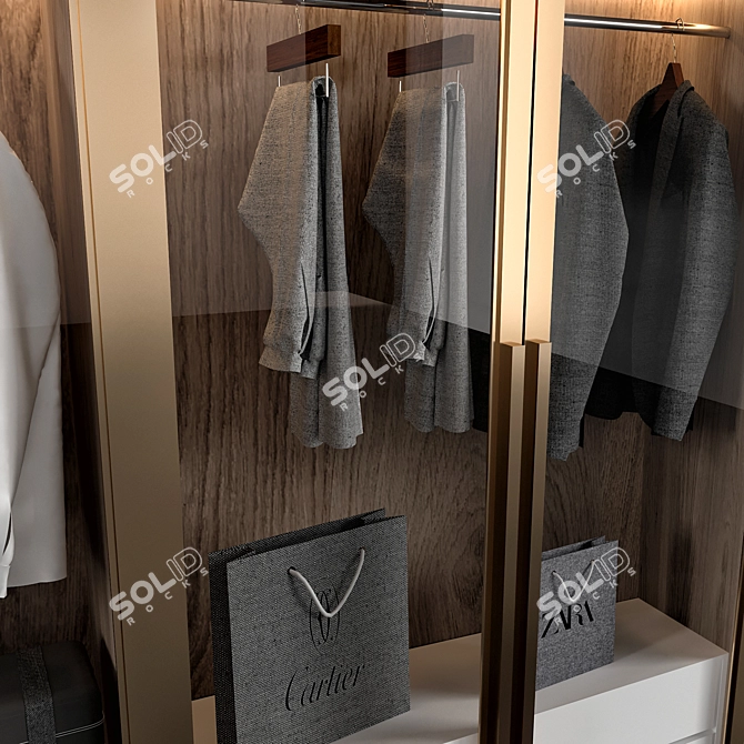 ELEGANT DECORATIVE ELEMENTS WARDROBE 3D model image 4