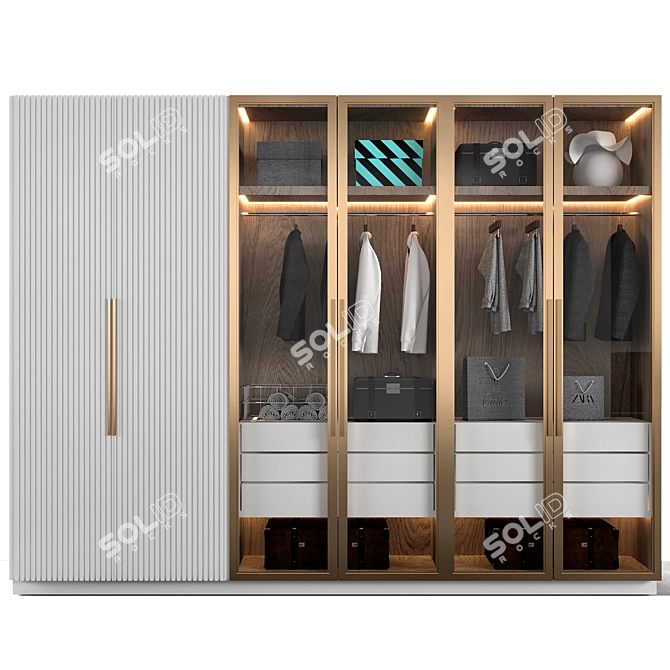 ELEGANT DECORATIVE ELEMENTS WARDROBE 3D model image 5