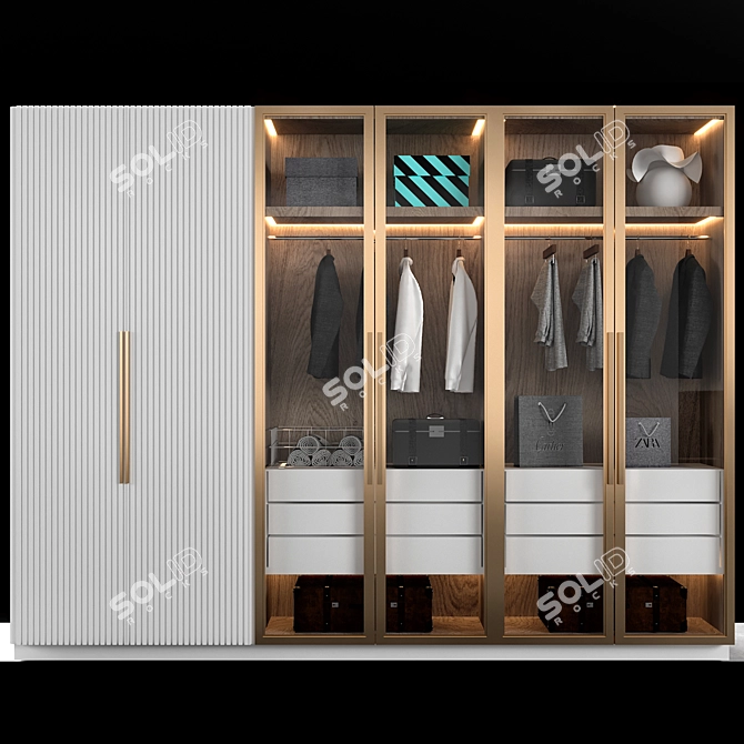 ELEGANT DECORATIVE ELEMENTS WARDROBE 3D model image 6