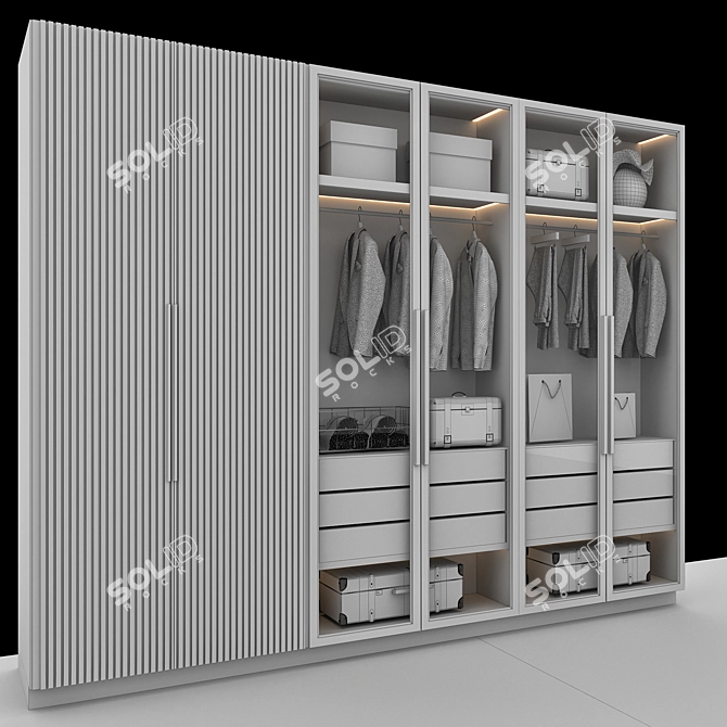 ELEGANT DECORATIVE ELEMENTS WARDROBE 3D model image 7