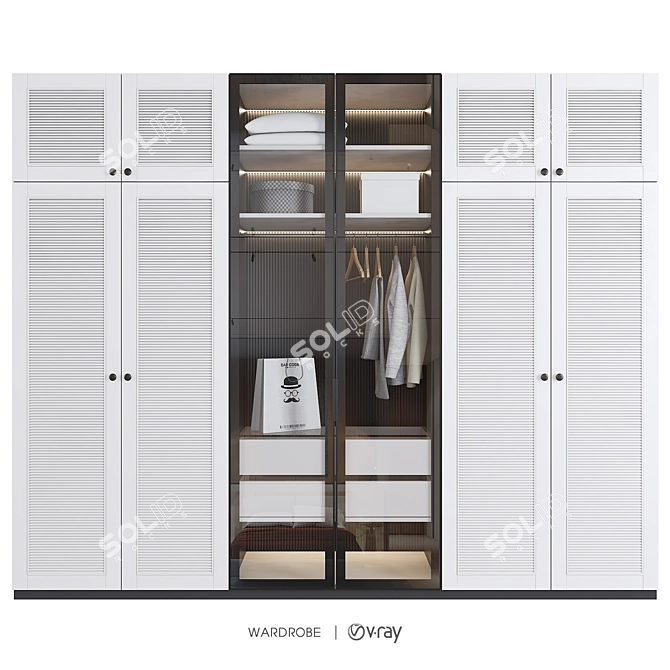 Editable Wardrobe 3D Model 2016 3D model image 1
