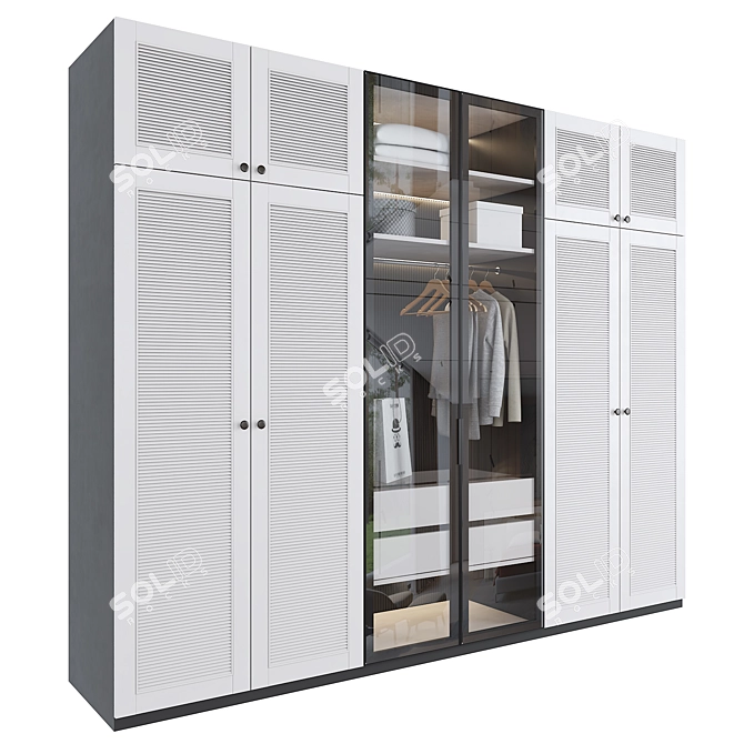 Editable Wardrobe 3D Model 2016 3D model image 2