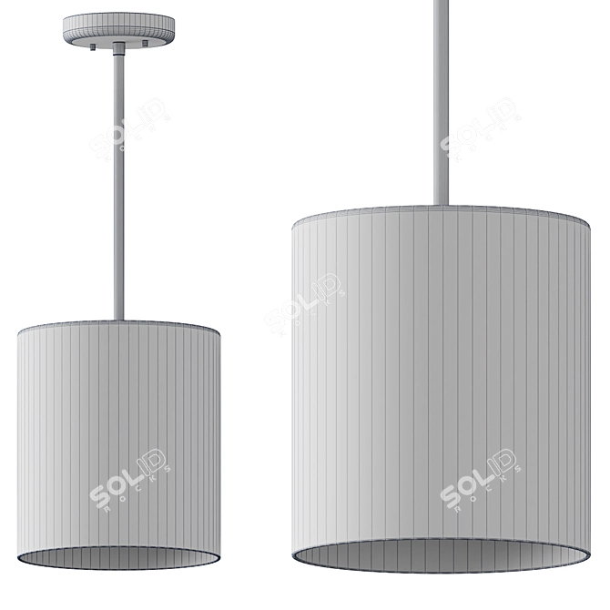 Elegant Swirl Cylinder Pendant Light 3D model image 2