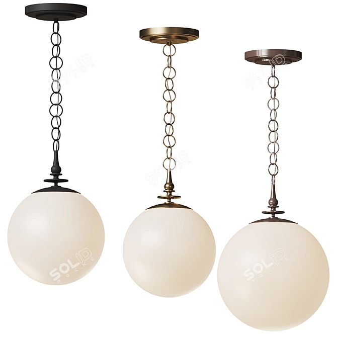 Modern Globe Pendant Light Fixture 3D model image 1