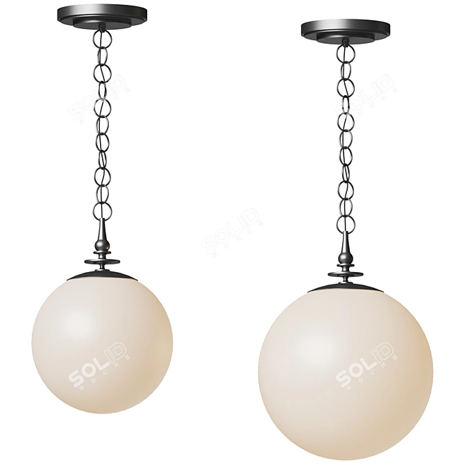 Modern Globe Pendant Light Fixture 3D model image 3