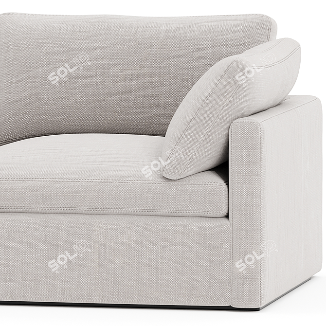 Sleek Hackney 2-Seater Sofa 3D model image 2