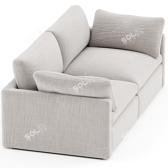 Sleek Hackney 2-Seater Sofa 3D model image 3