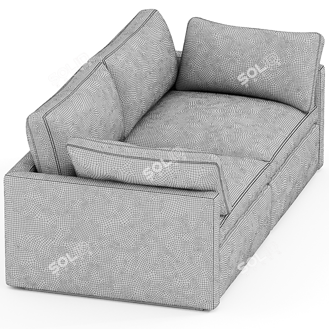 Sleek Hackney 2-Seater Sofa 3D model image 4