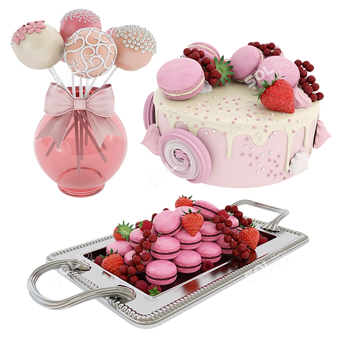 Pink Sweet Treats 3D Collection 3D model image 1