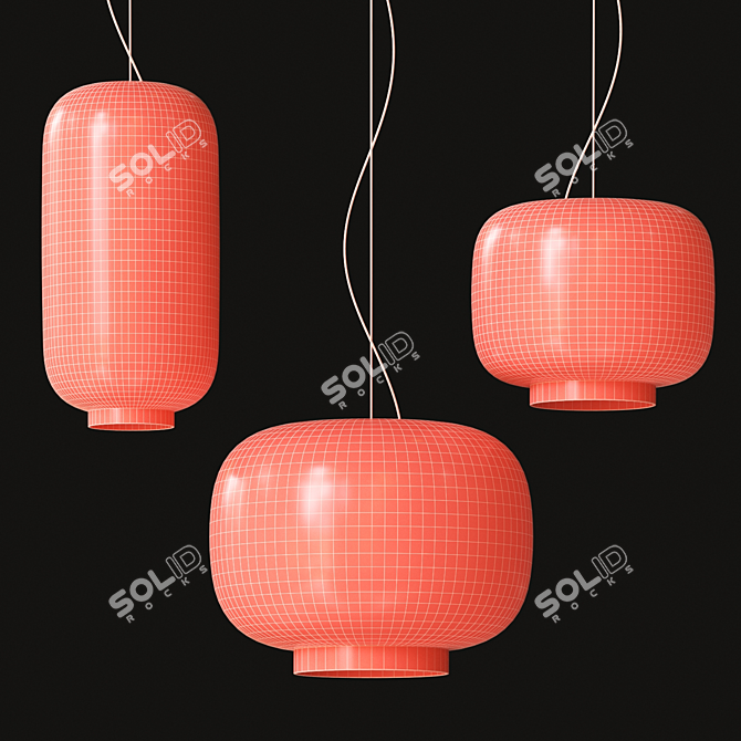 Modern Chic Chouchin Reverse Pendant 3D model image 2