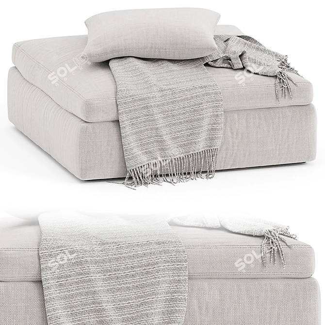 Modern Comfort Hackney Lounge Ottoman 3D model image 1