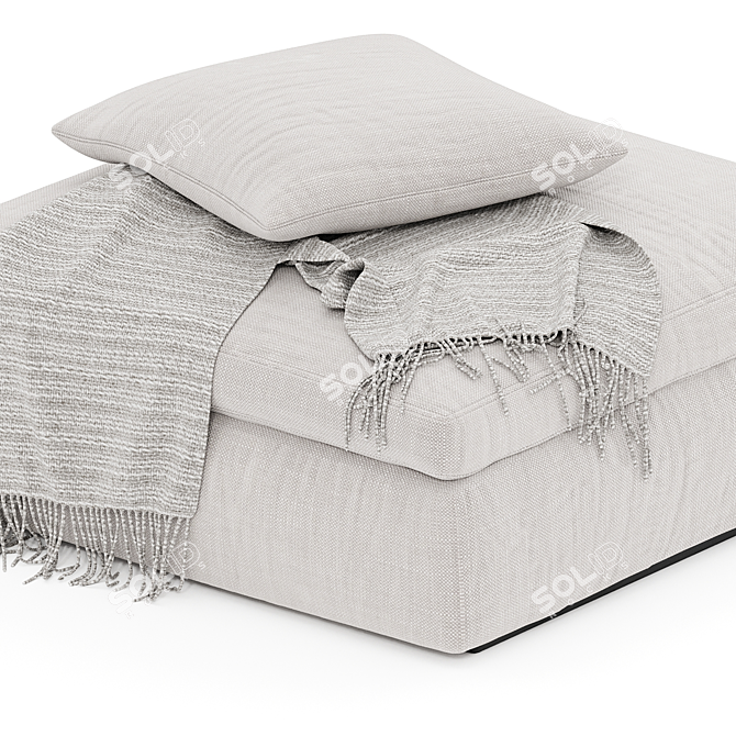 Modern Comfort Hackney Lounge Ottoman 3D model image 2