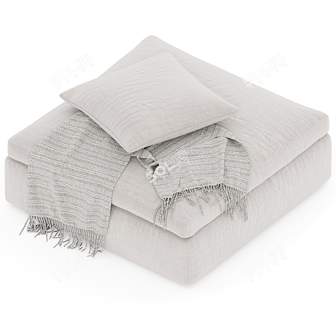 Modern Comfort Hackney Lounge Ottoman 3D model image 3