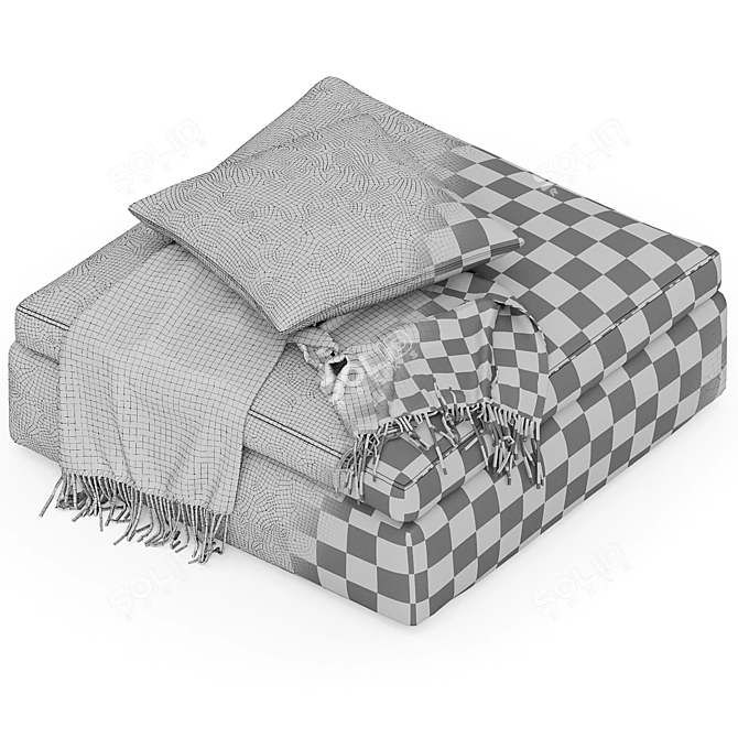 Modern Comfort Hackney Lounge Ottoman 3D model image 4