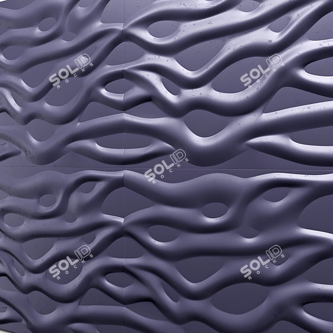 Stripe Panel Decor 3D Model 3D model image 3