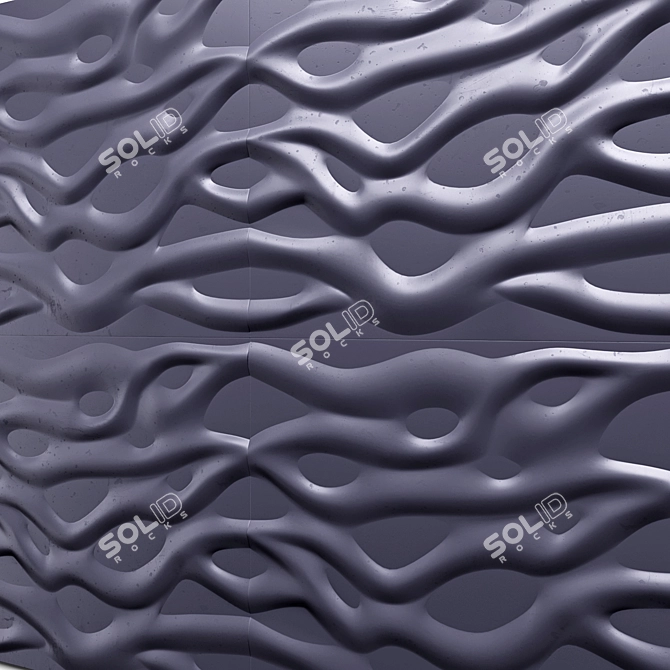 Stripe Panel Decor 3D Model 3D model image 4