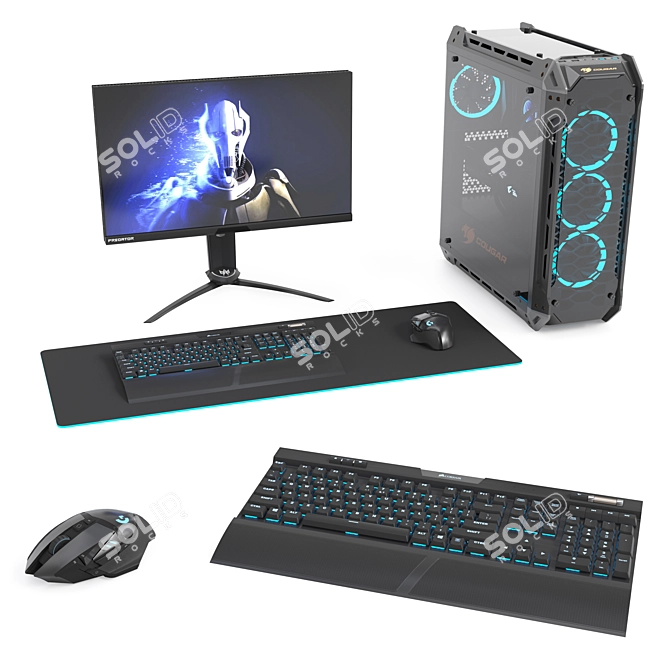 Gamer's Dream PC Bundle Set 3D model image 1