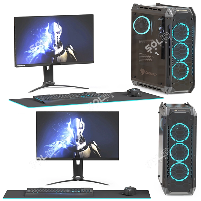 Gamer's Dream PC Bundle Set 3D model image 3