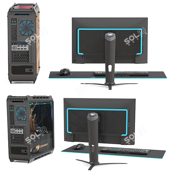 Gamer's Dream PC Bundle Set 3D model image 4