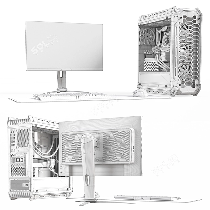 Gamer's Dream PC Bundle Set 3D model image 6