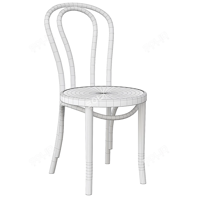 Modern Beech Wood Side Chair 3D model image 6