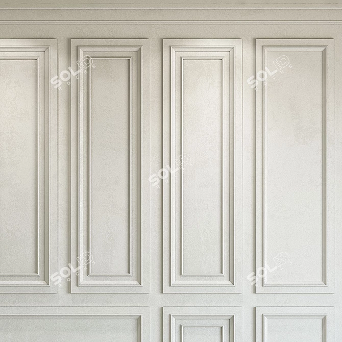 Eider White Decorative Plaster Molding 3D model image 3