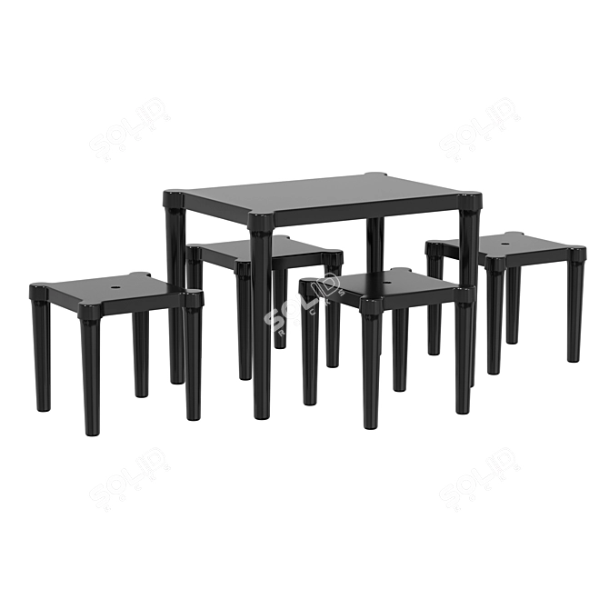 IKEA UTTER Kids Set - 3D Chairs & Table 3D model image 5