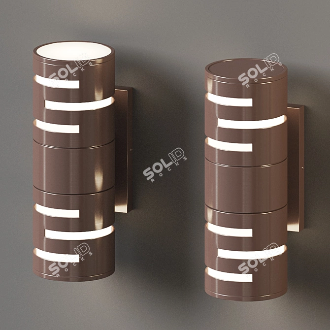 Modern Outdoor LED Wall Light 3D model image 2