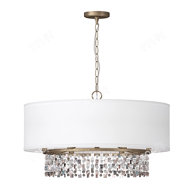 Riviera Charm Chandelier - 6-Light Pearl & Crystal Draped 3D model image 1