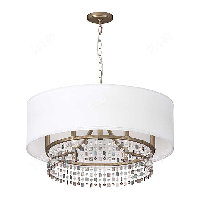 Riviera Charm Chandelier - 6-Light Pearl & Crystal Draped 3D model image 2