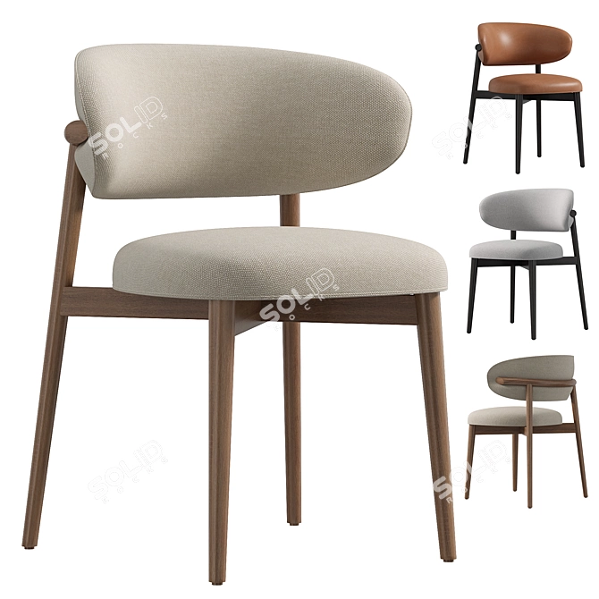 Minimalist Modern Oleandro Chair Design 3D model image 1