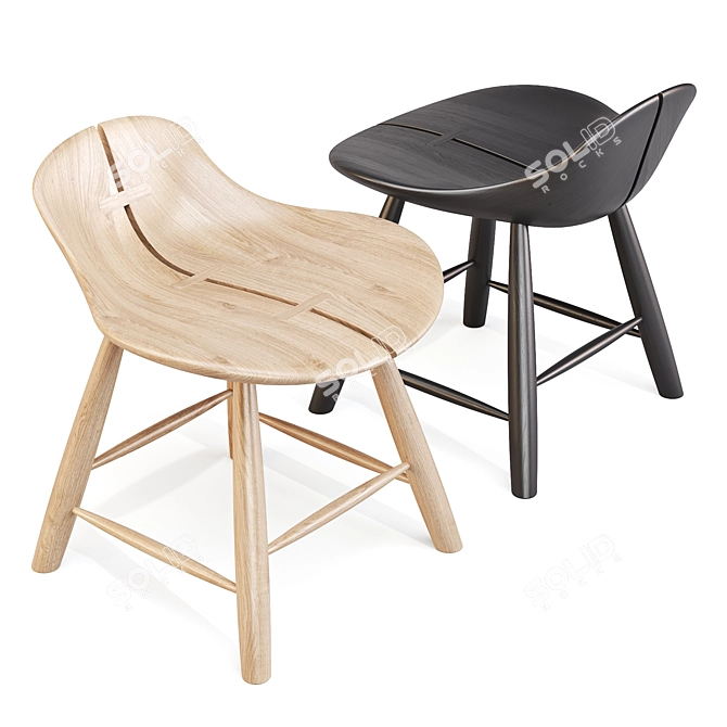 Baxter Himba Black Ash Stool 3D model image 1