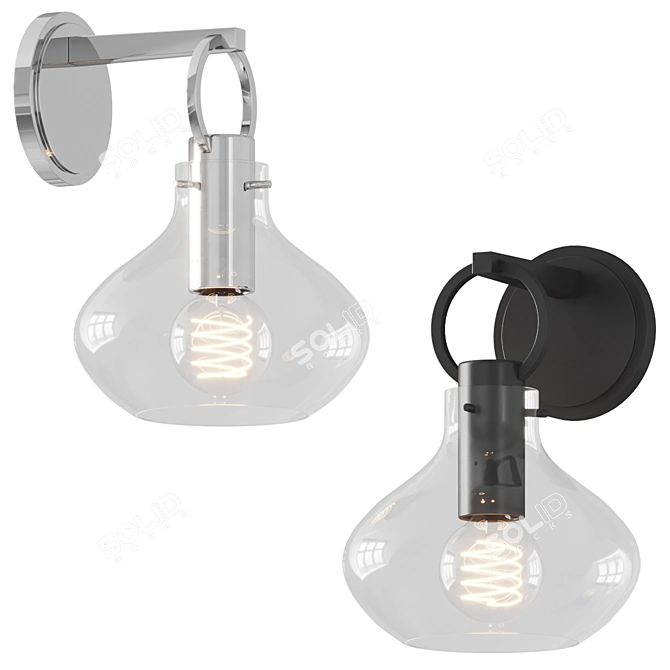 Cassie Sconce: Aged Brass Elegance 3D model image 2