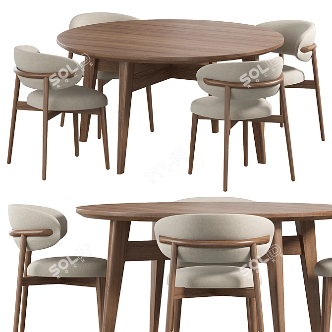 Modern Oleandro Dining Set 2015 3D model image 1