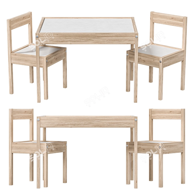 IKEA LATT Kids Table Set 3D model image 1