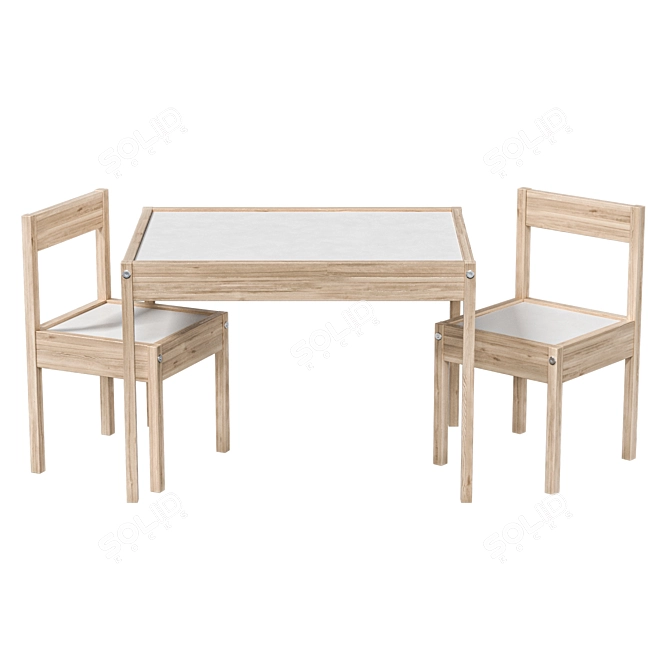 IKEA LATT Kids Table Set 3D model image 2