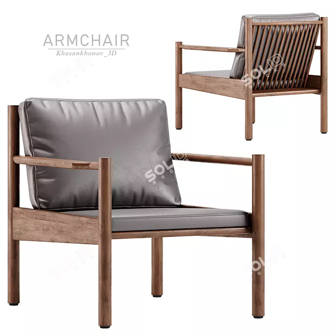 Elegant AVA Armchair Design 3D model image 1