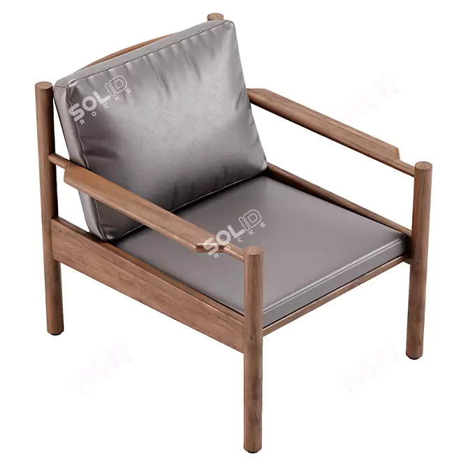 Elegant AVA Armchair Design 3D model image 2