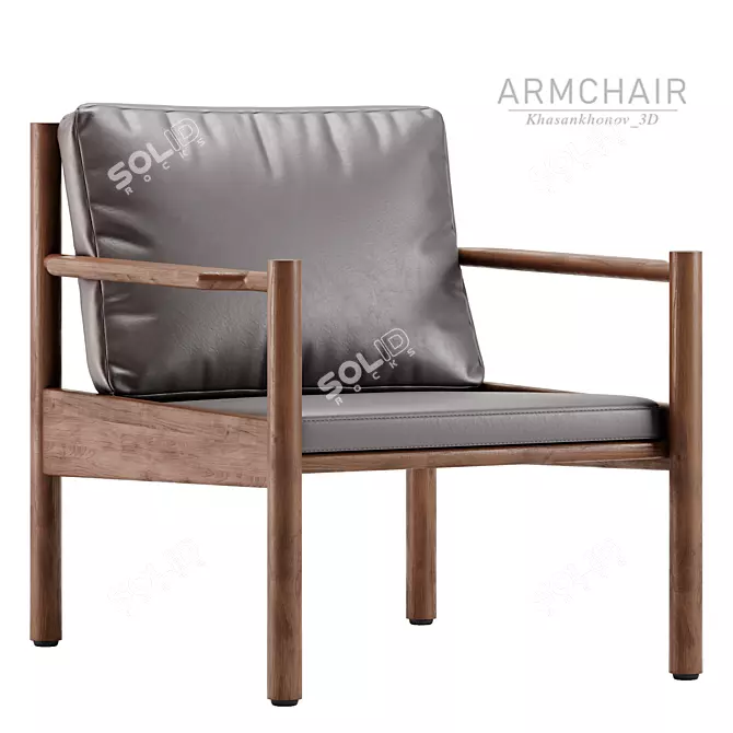 Elegant AVA Armchair Design 3D model image 7