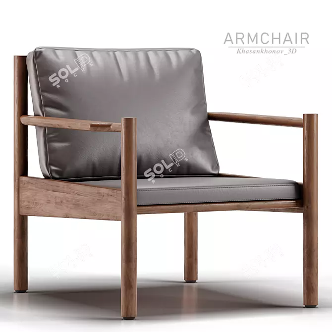 Elegant AVA Armchair Design 3D model image 8