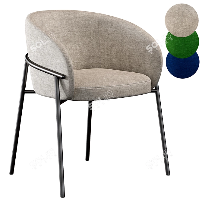 Contemporary Rimo Chair 3D model image 1