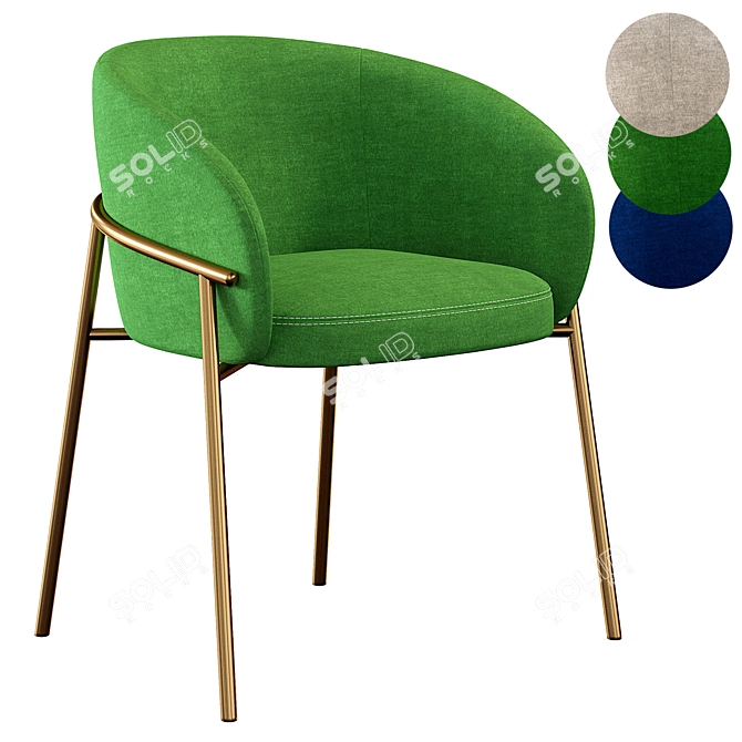 Contemporary Rimo Chair 3D model image 2