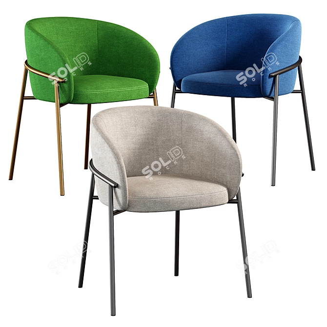 Contemporary Rimo Chair 3D model image 4