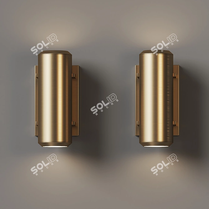 Modern Aluminum Outdoor Wall Light 3D model image 3